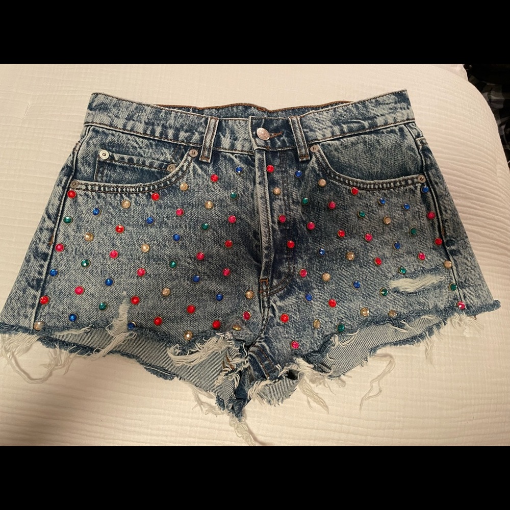 The Kooples Rhinestone Jean Shorts Size 1